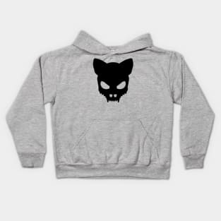 Devil Cat's Skull In Black Kids Hoodie